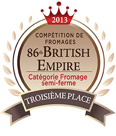 Gagnant 2013 de la troisième place
dans la catégorie Fromages semi-fermes
de la compétition de fromages
86th British Empire
(Havarti Crémeux Dofino®)