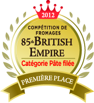 Gagnant 2012 de la première place
dans la catégorie Pâte filée
de la compétition de fromages 85th British Empire
(Bocconcini régulier)