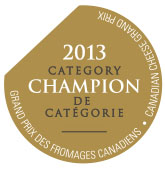 Grand Prix Des Fromages Canadiens
2013 Champion De Catégorie
Fromage à pâte demi-ferme
(Feta régulier)